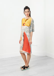 3/4 Sleeve Kimono Dress Itatilan potato print and mexican marshmellow