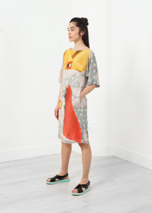 3/4 Sleeve Kimono Dress Itatilan potato print and mexican marshmellow