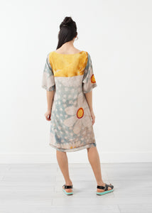 3/4 Sleeve Kimono Dress Itatilan potato print and mexican marshmellow