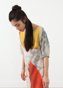 3/4 Sleeve Kimono Dress Itatilan potato print and mexican marshmellow